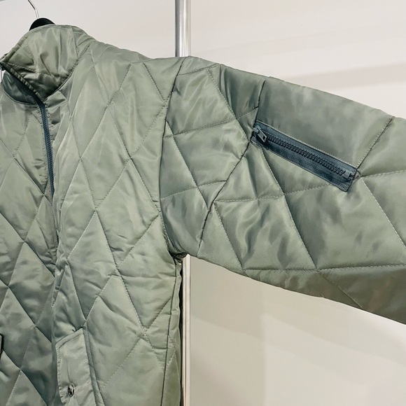 Grey Green Oversized Bomber Jacket - Picture 3 of 3